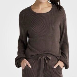 SPLENDID XS Ribbed Knit Cozy Matching 2 Piece Set, Chestnut Brown MSRP $336 NWT